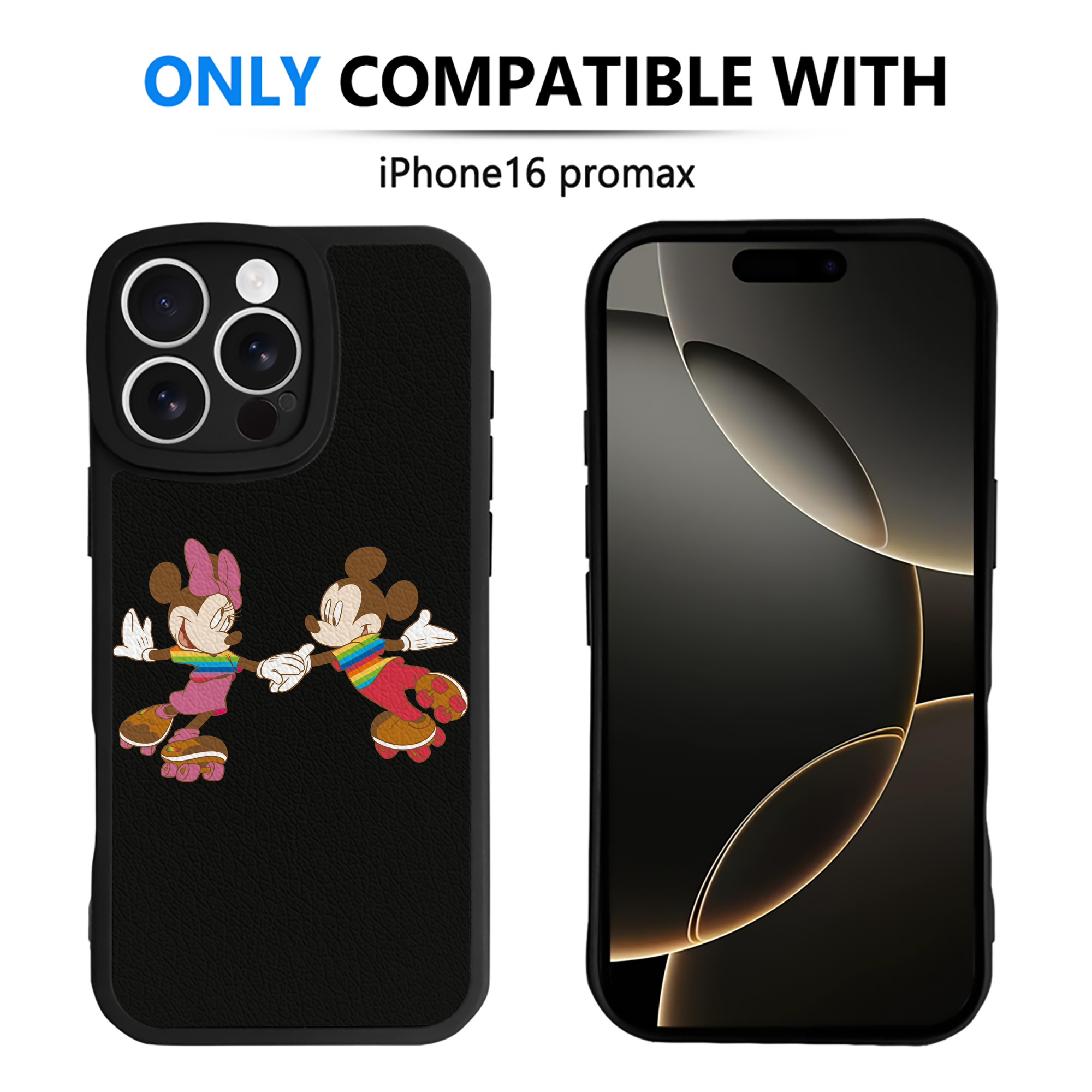 （画像用） ミッキーマウス Mickey Mouse 【iPhone 16シリーズ対応】シリコンスマホケース（レザー調） 材質：シリコン